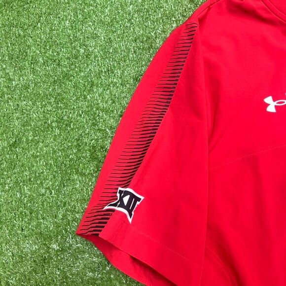 Texas Tech Raiders Under Armour Jacket 1/4 Zip Mens Medium Windbreaker Red - Picture 2 of 7